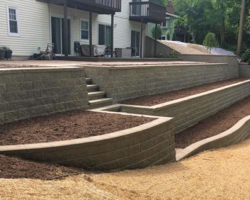 Tiered Retaining Wall After